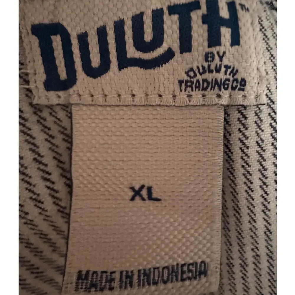 Duluth Trading Women's XL Rootstock Gardening Short Overalls Hickory Stripe